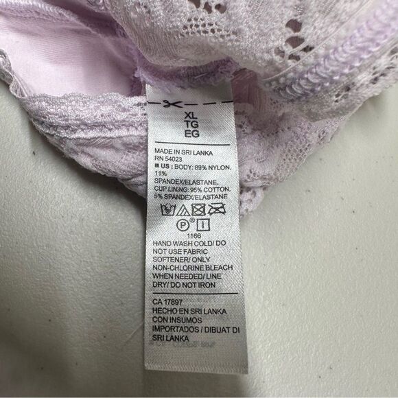Old Navy Long Line Lace Bralette Womens XL in Liliac Ice Wireless Lined Stretch - Picture 6 of 8